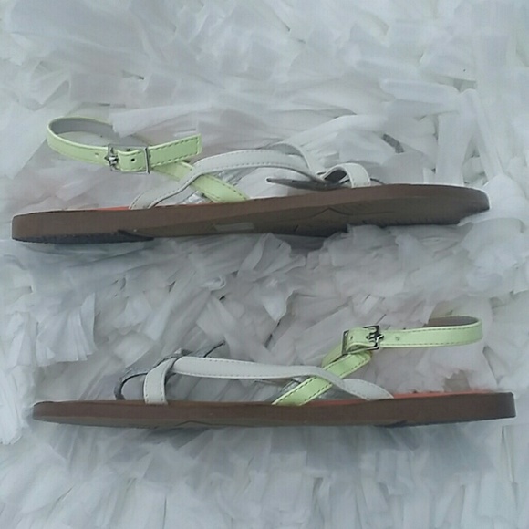 Sam Edelman Strappy Silver White Sandals Flats 8.5 - Picture 7 of 8